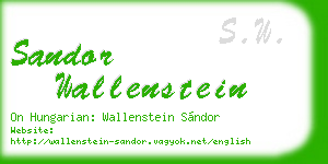 sandor wallenstein business card